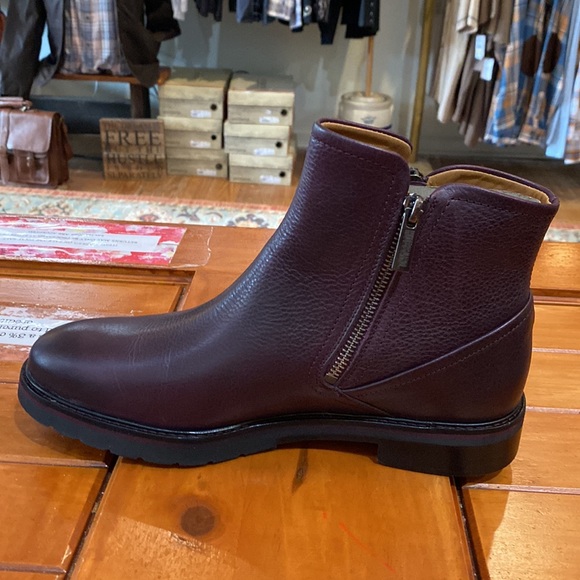 Samuel Hubbard Women’s Double Zip Boot in Wine Tumbled Leather - Picture 3 of 6